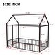 preview thumbnail 8 of 8, Black Twin Size Metal House Bed Frame with Fence and Roof for Kids, Teens, Girls, Boys