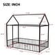preview thumbnail 8 of 27, Twin Size Metal House Bed Frame with Fence and Roof for Kids, Teens, Girls, Boys