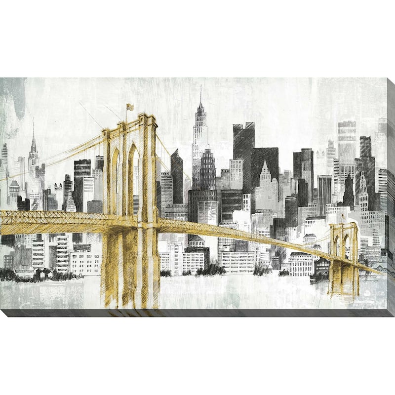 "New York Skyline I Yellow Bridge" Print on Canvas