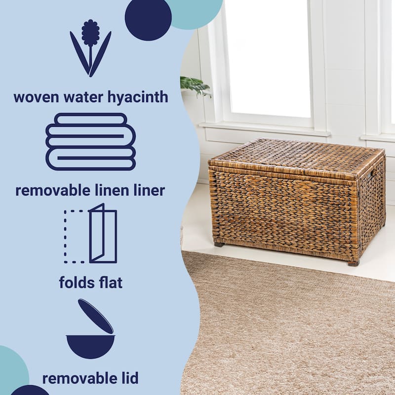 happimess Anada Wicker Weave 30" Storage Trunk, Natural