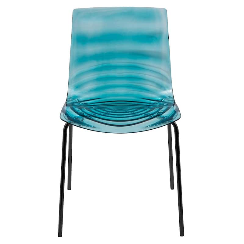 Dining Chair in ABS Plastic Side Chair with Stainless Steel Legs Kitchen Room Chair Set of 2