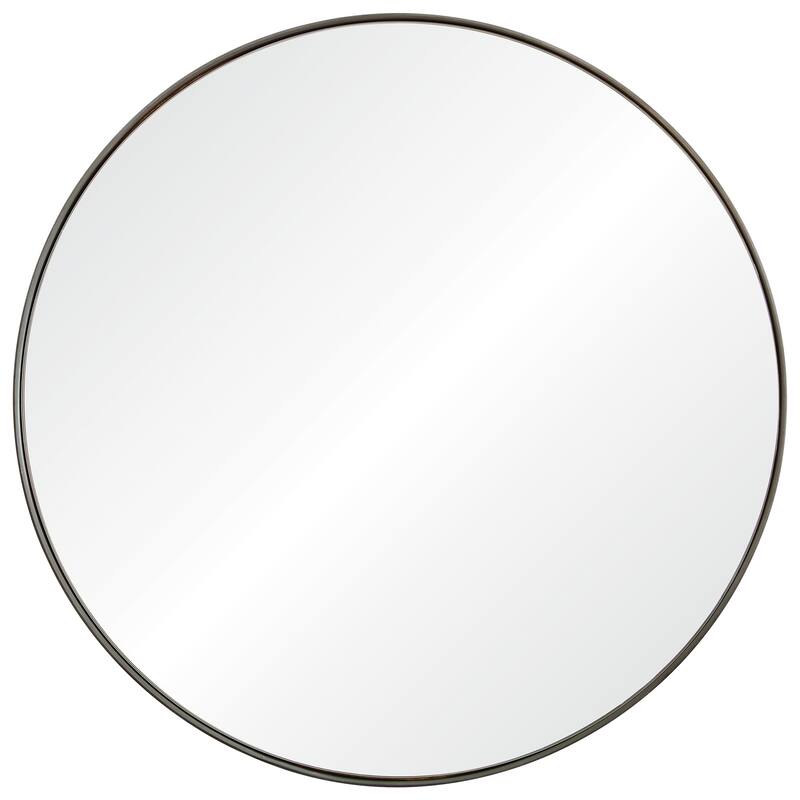 Renwil Lester 30" Tall Round Wall Mirror, Grey