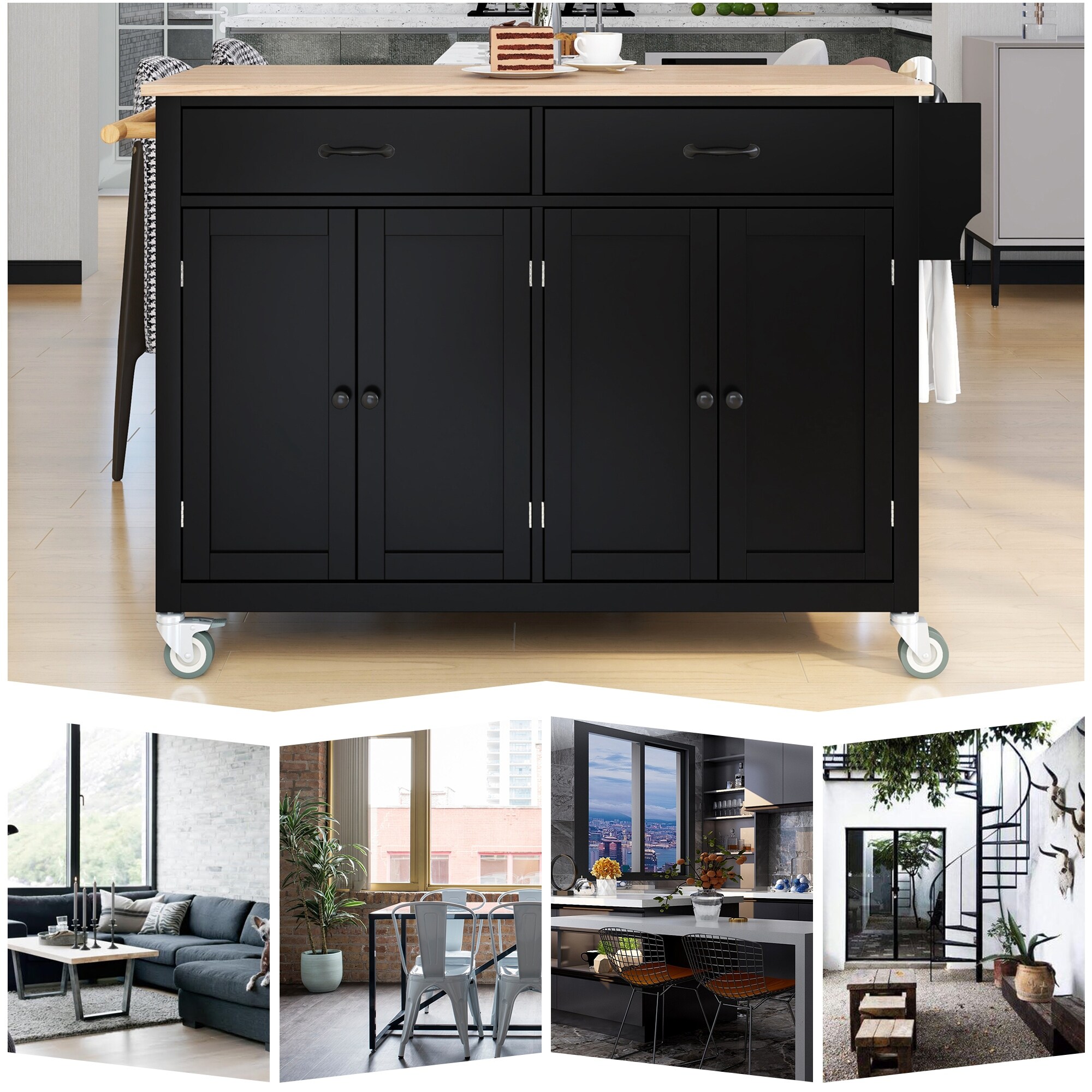 Kitchen island with storage and seating hot sale for 4