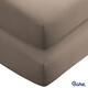 Bare Home 2-Pack Microfiber Fitted Bottom Sheets Deep Pocket - Twin XL - Taupe