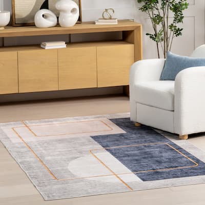 Nuloom Maja SpinClean Modern Abstract Machine Washable Area Rug