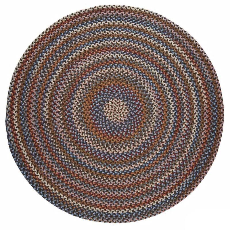 Rhody Rug Augusta Space-dye Wool Braided Rug - Walnut - 4' x 4' Round