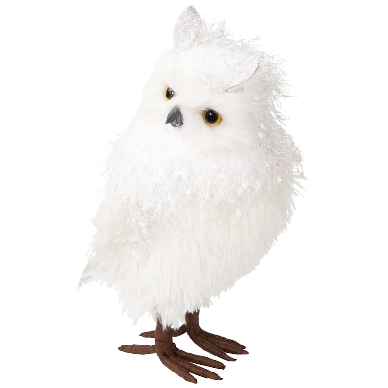 Standing Snow Owl Christmas Figure - 12.25" - White