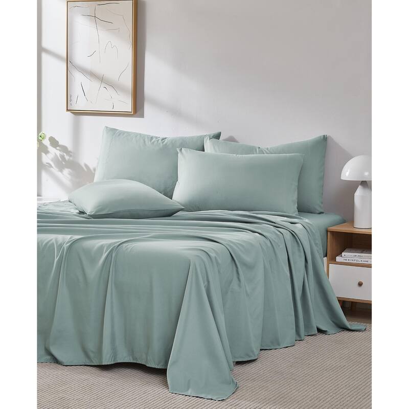 Vilano 6-piece Ultra Soft Extra Deep Pocket Bed Sheet Set - Steel Blue - California King