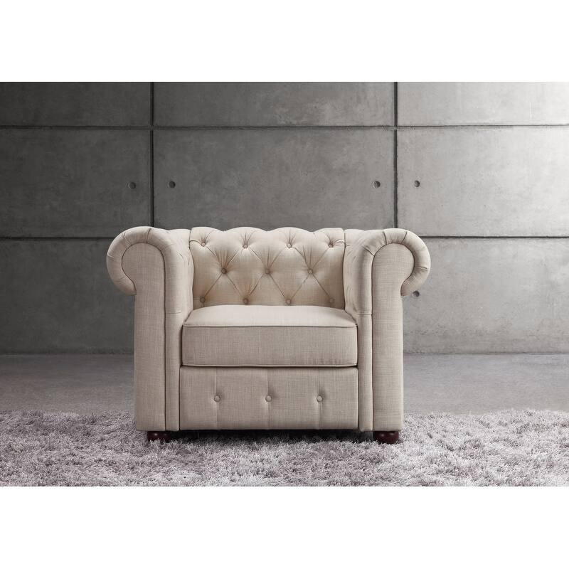 Moser Bay Garcia Chesterfield Rolled Arm Chair