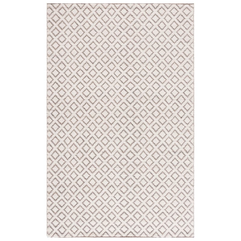 SAFAVIEH Handmade Vermont Latrice Wool Rug - 6' Square - Ivory/Brown