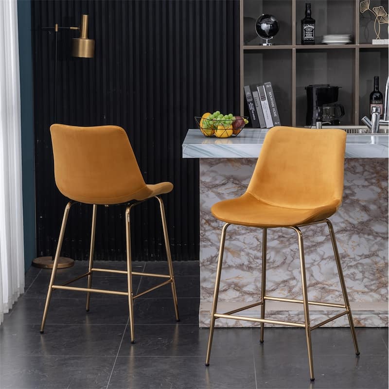 Modern Velvet 26.50 Counter Height Stool,Set of 2