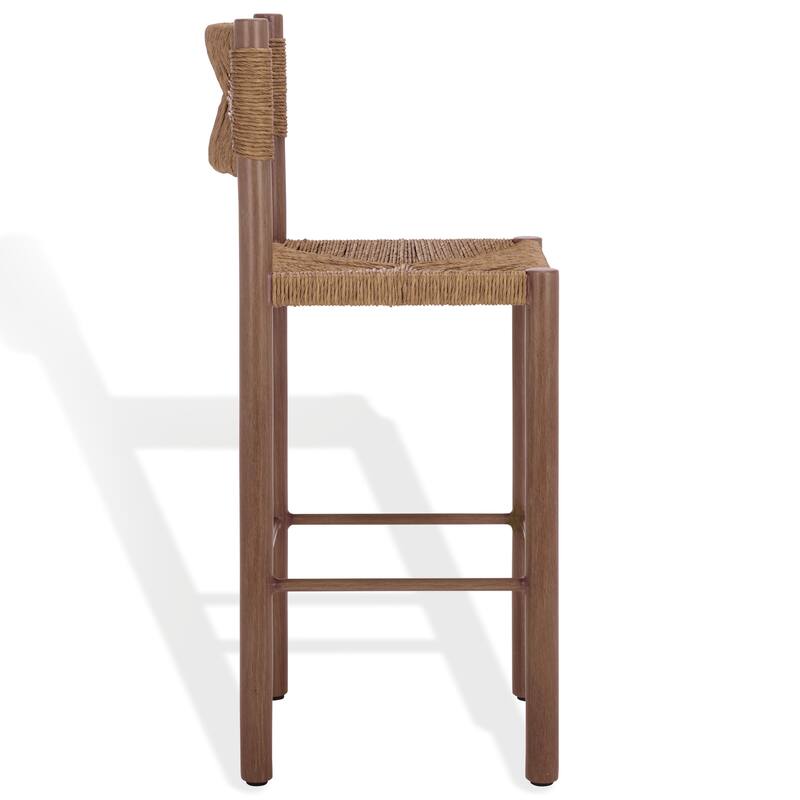 SAFAVIEH Couture Outdoor Patio Furniture Romona 30-inch Barstool, Fully Assembled (Set of 2) - 18"W x 20"D x 43"H