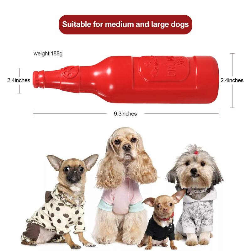 VECELA Dog Chew Toy Medium Dogs, Interactive Toys for Dogs Training Dental Care Dog Toys, Beer Bottle Design