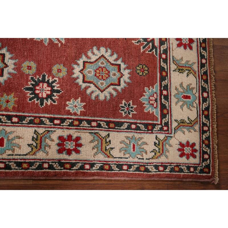 Kazak Accent Rug Handmade Traditional Orange Wool Carpet - 2'8" x 4'1"