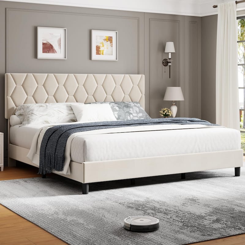 Heavy-Duty Full Platform Bed Frame with Strong Wood Slats