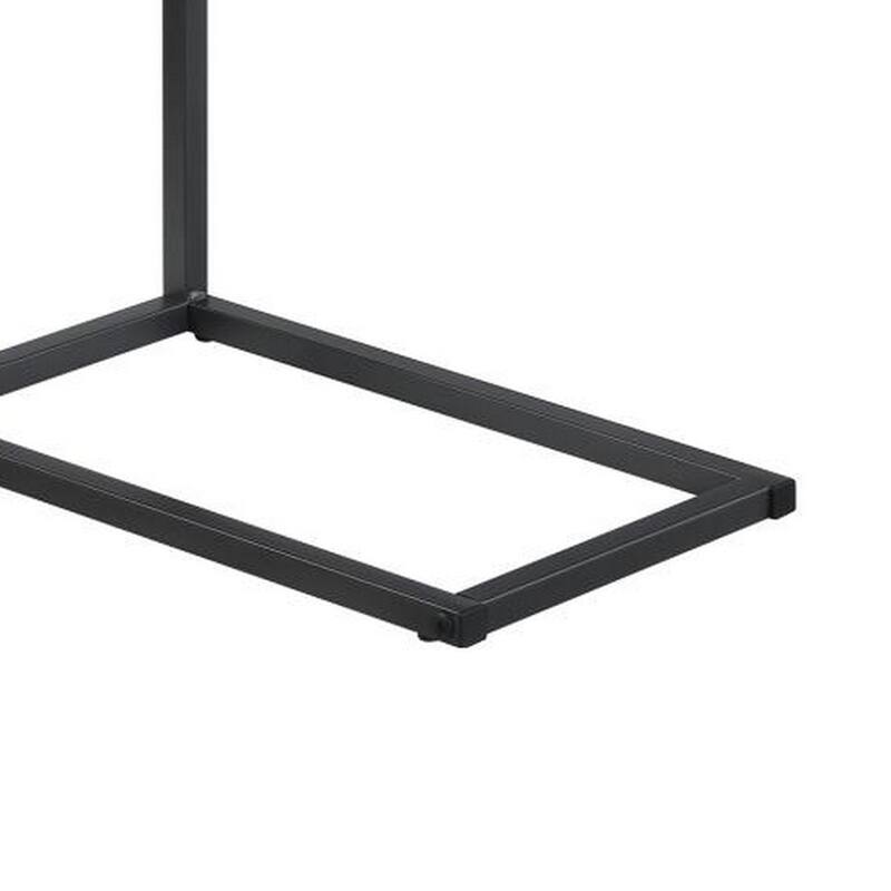 Side Table with Plugin and Cantilever Base, Gray
