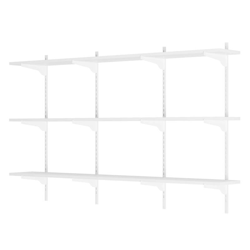 Wallniture Turin 60 Inch Long Wall Bookshelf, Floating Shelf with Adjustable Brackets, Farmhouse, Custom Finish and Tier Options