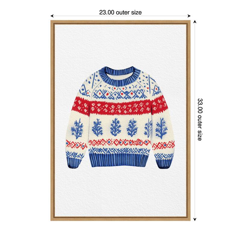 Norwegian wool jumper by Pictufy Studio (23 x 33 in.), Framed Canvas Wall Art Print - Sylvie Natural