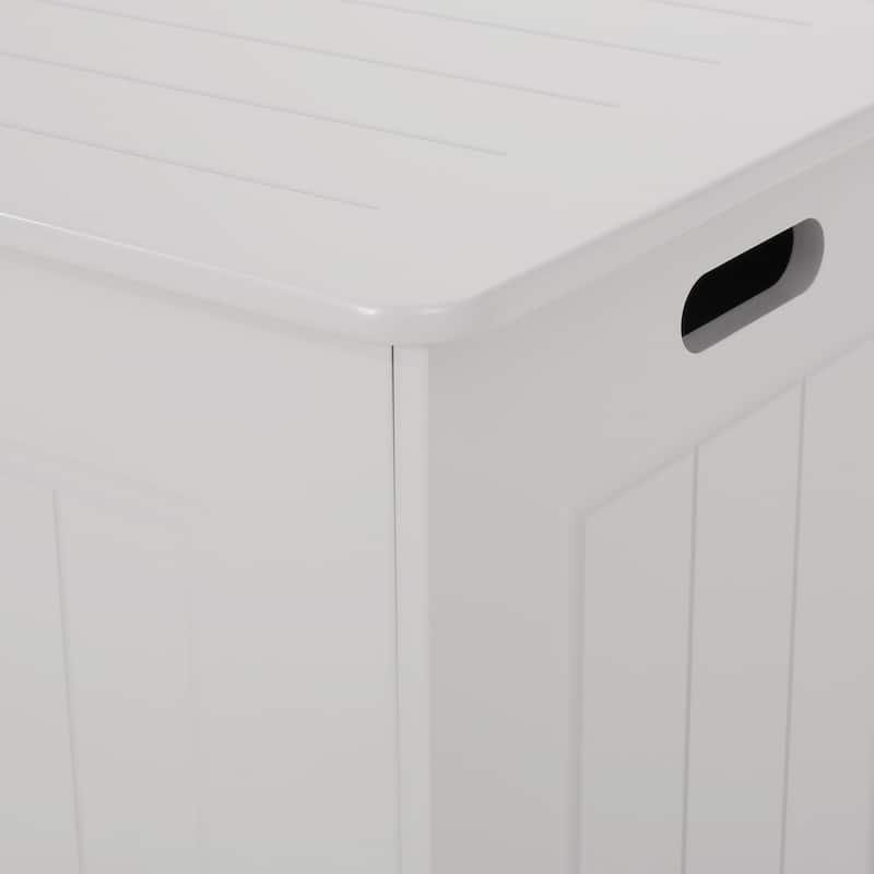 Roomfitters Freestanding Bathroom Storage Hamper with Lift-Top Lid and Side Handles, Moisture-Resistant Organizer, Gray