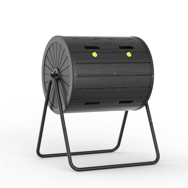 Momei 142L/37.5 Gal Single-Chamber Rolling Compost Tumbler - UV-Resistant Outdoor Garden Composter,Keeps Compost Dry - Plastic