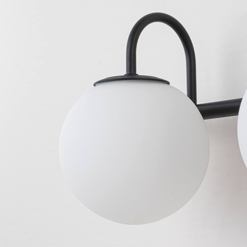 3/4-Light Dimmable Modern Bathroom Light Fixture with Frosted Glass