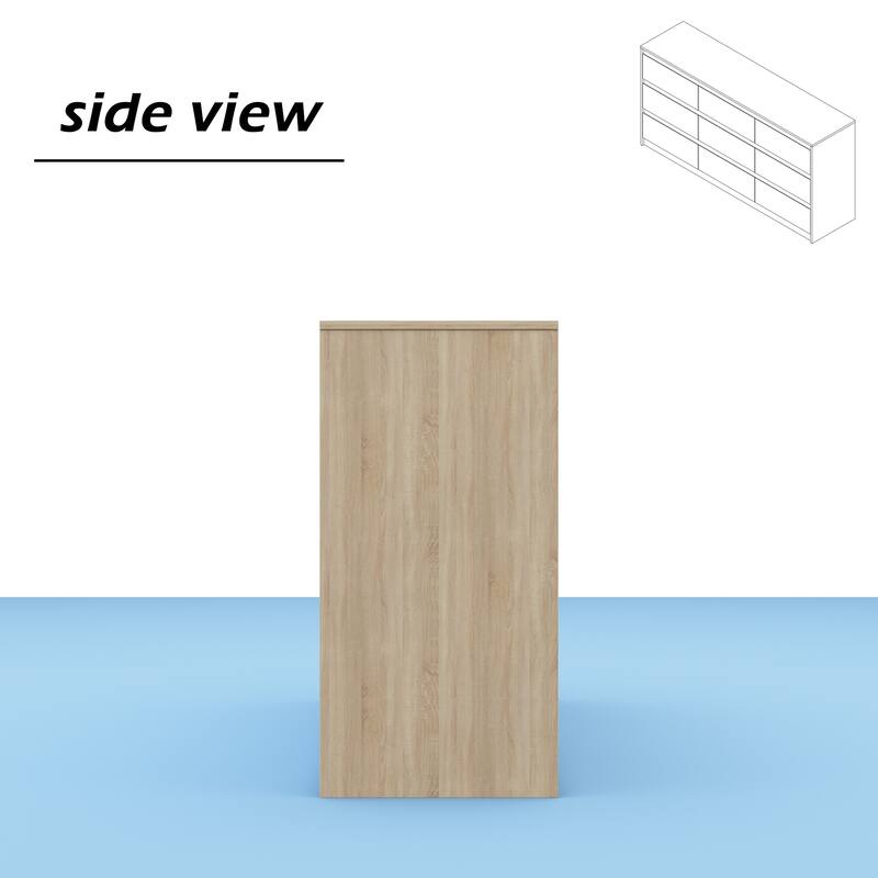 Timechee Grooved Handle Wood Dresser Bedroom Storage Drawer Organizer