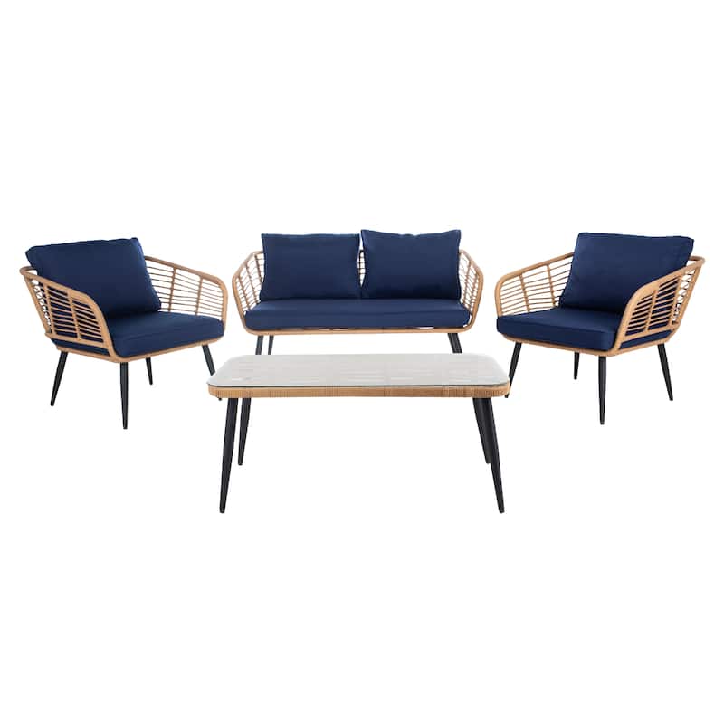 SAFAVIEH Outdoor Living Harrley 4-Piece Patio Set