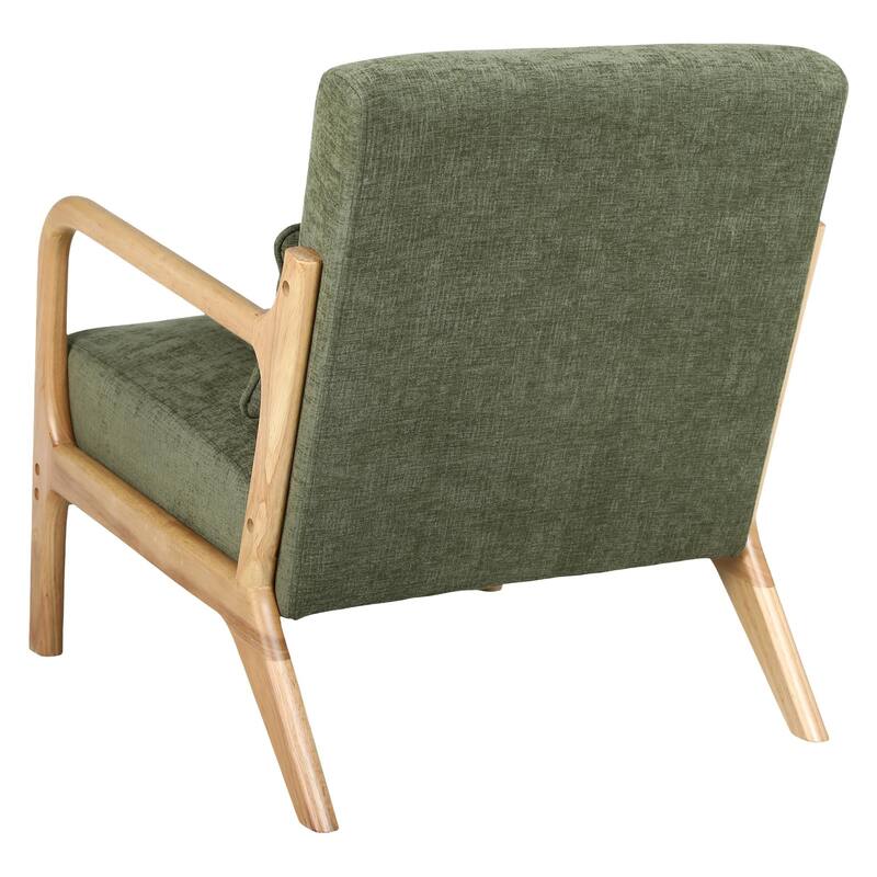 Armchair Solid Wood Frame Accent Chair with Detachable Lumbar Pillow Living Room Chairs