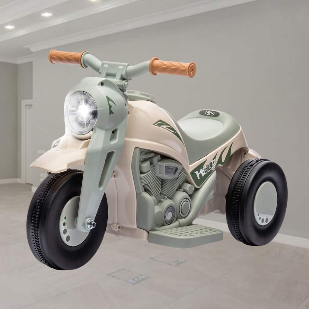 Kids Electric Bubble Motorbike 6V Ride-On Toy with Music, LED Headlight, Forward/Reverse, and Safe Design