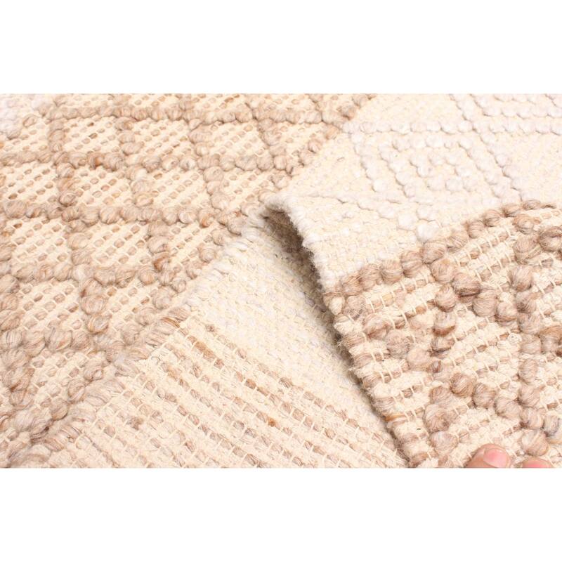 ECARPETGALLERY Braid weave Sienna Tan Wool Rug - 5'2 x 7'6