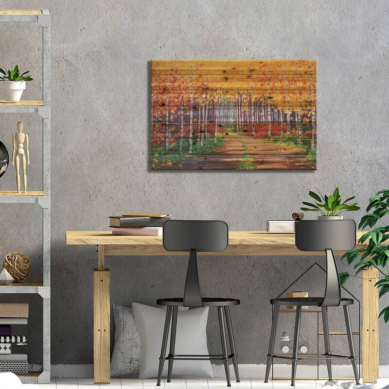 Traversing Print On Wood by Kimberly Adams - Multi-Color