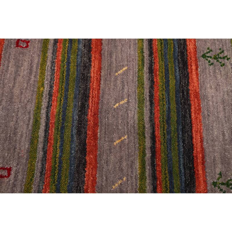 ECARPETGALLERY Hand Loomed Kashkuli Gabbeh Grey Wool Rug - 6'9 x 9'9