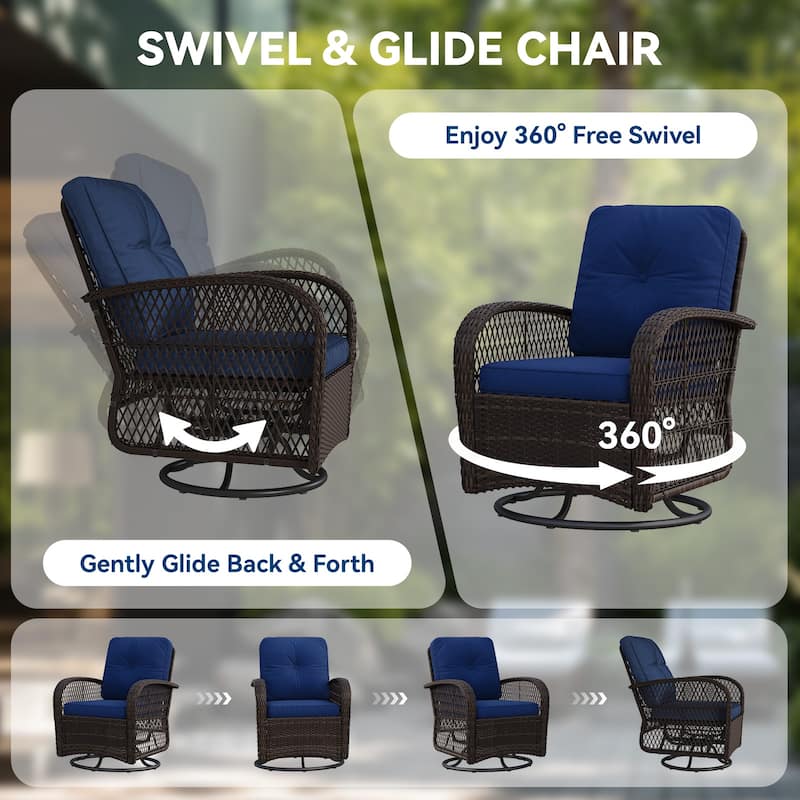 Outdoor Swivel Rocker Chairs Set of 2