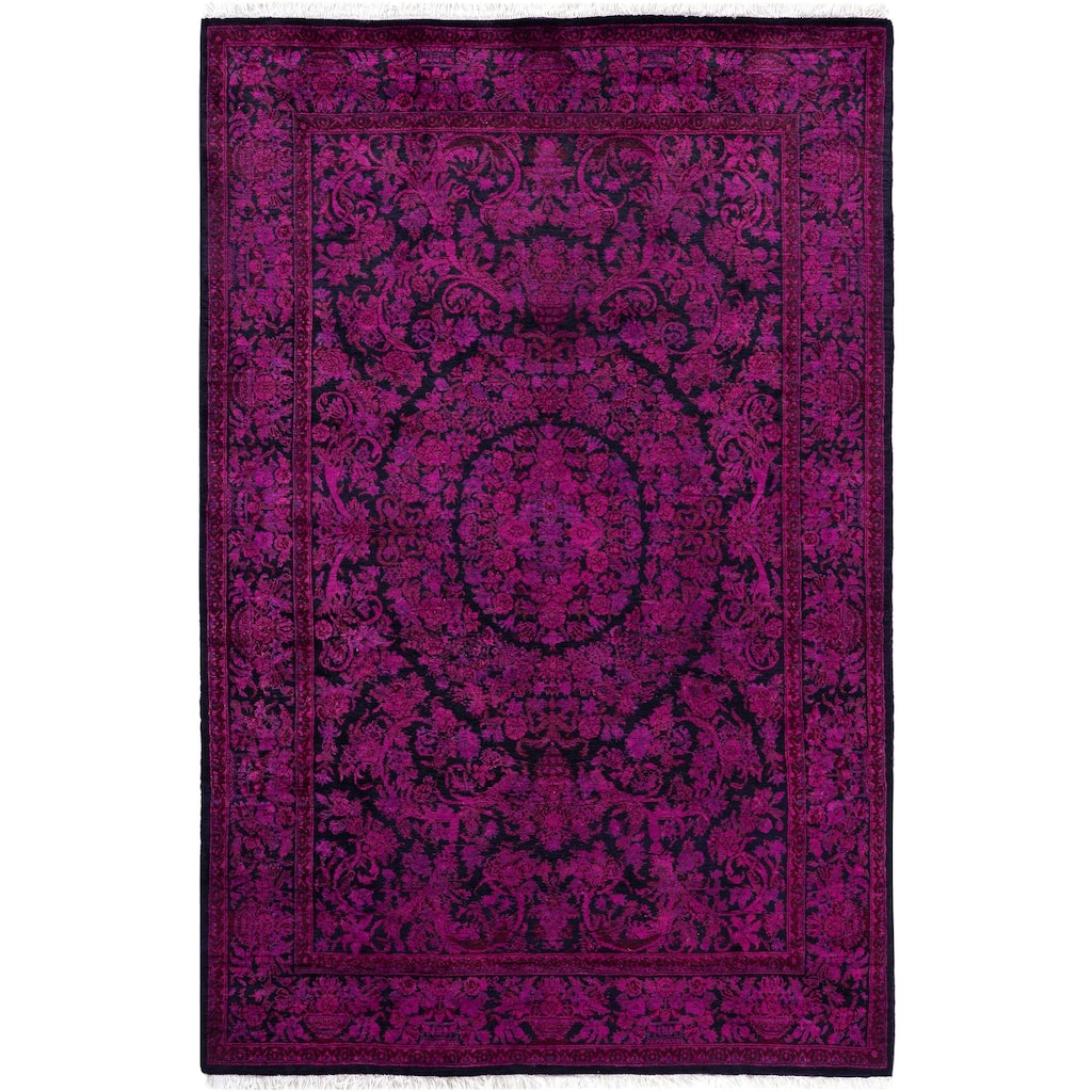Overdyed One-of-a-Kind Hand-Knotted Area Rug - Purple - 4' 2" x 6' 3"