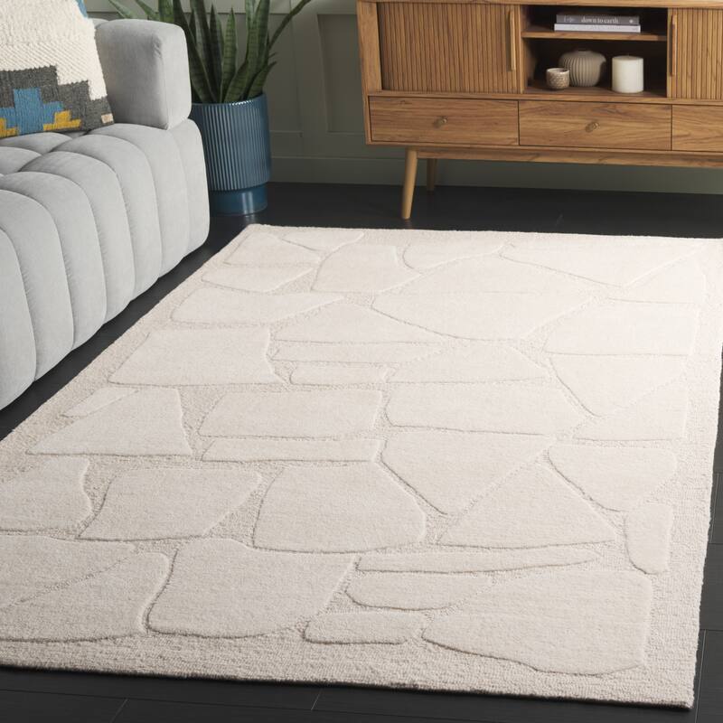 SAFAVIEH Handmade Mykonos Irmi Modern Wool Rug - 4' x 6' - Ivory