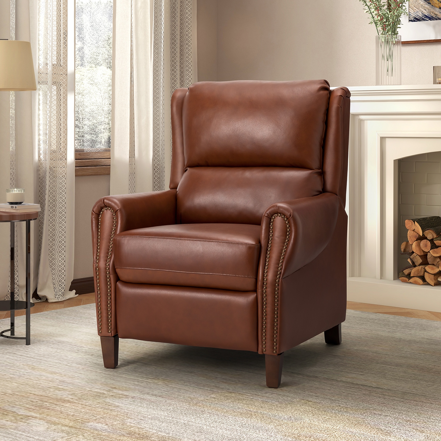 Wide leather store recliner chair