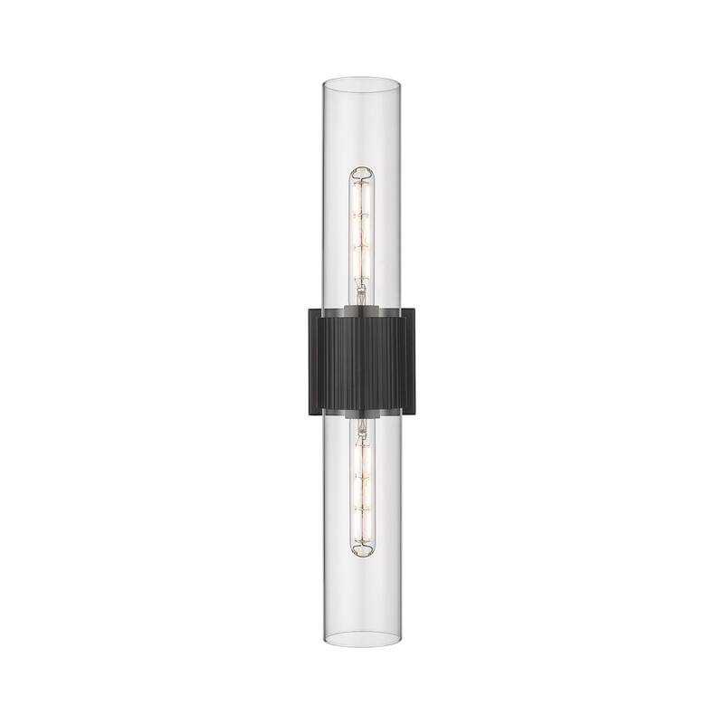 Innovations Lighting 428-2WL-28-4 Bolivar Vanity Bolivar 2 Light 4" - Matte Black / Clear