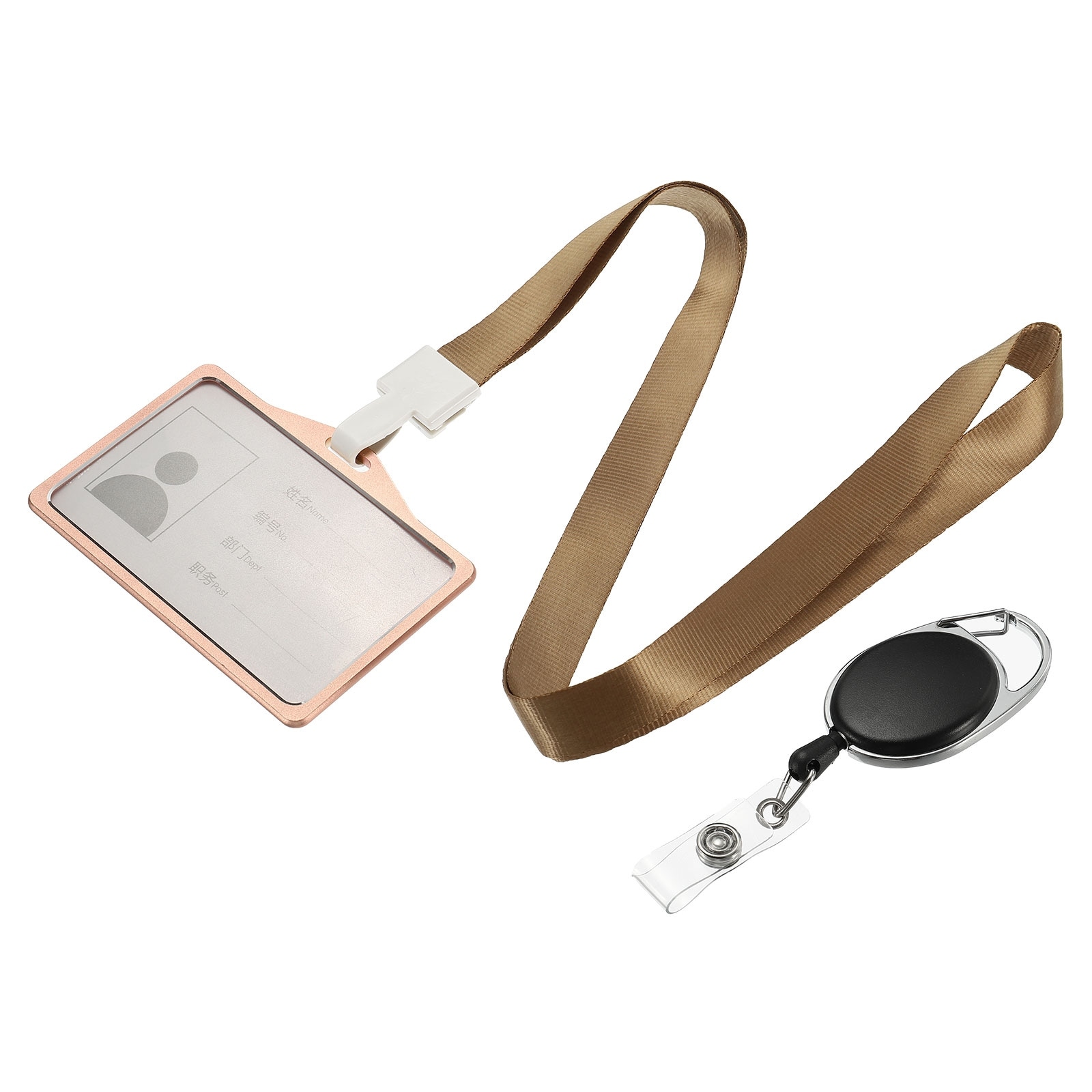 ID Badge Holder Horizontal Aluminum with Lanyard and Retractable Reel - Bed  Bath & Beyond - 36583900