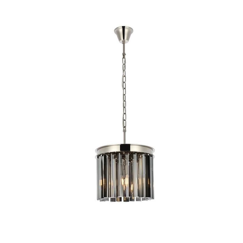 Elegant Lighting 1208D12-SS/RC Sydney 3 Light 12" Wide Crystal Pendant