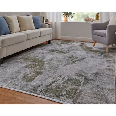 Grand Bazaar Lindstra Machine Made Ikat Modern Area Rug