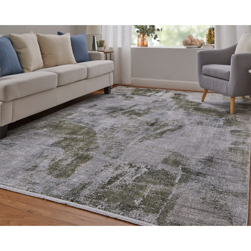 Grand Bazaar Lindstra Machine Made Ikat Modern Area Rug