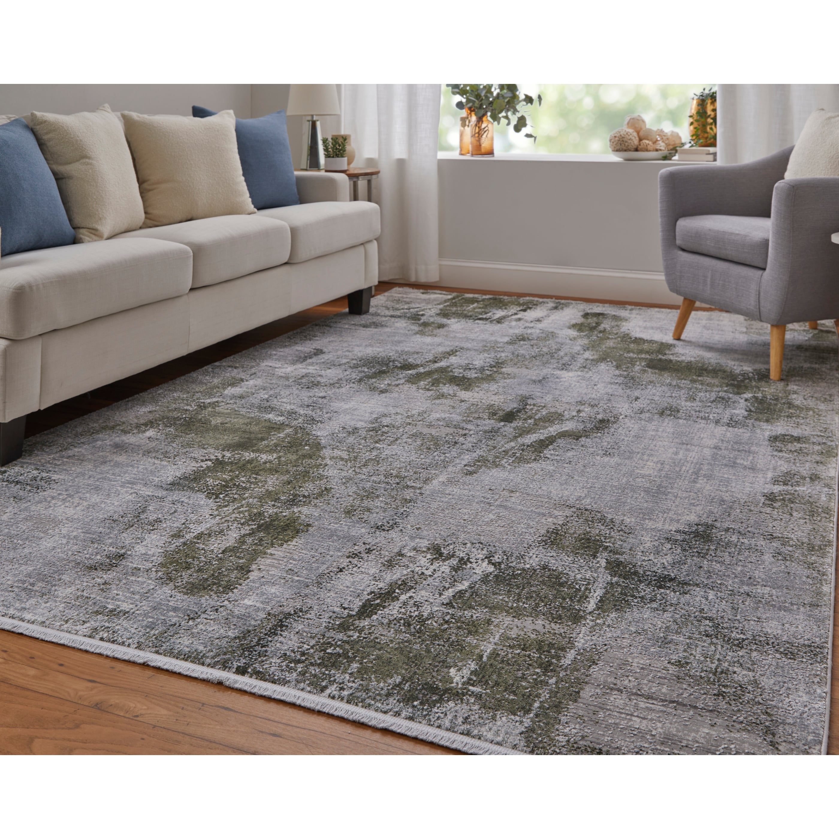 Grand Bazaar Lindstra Machine Made Ikat Modern Area Rug