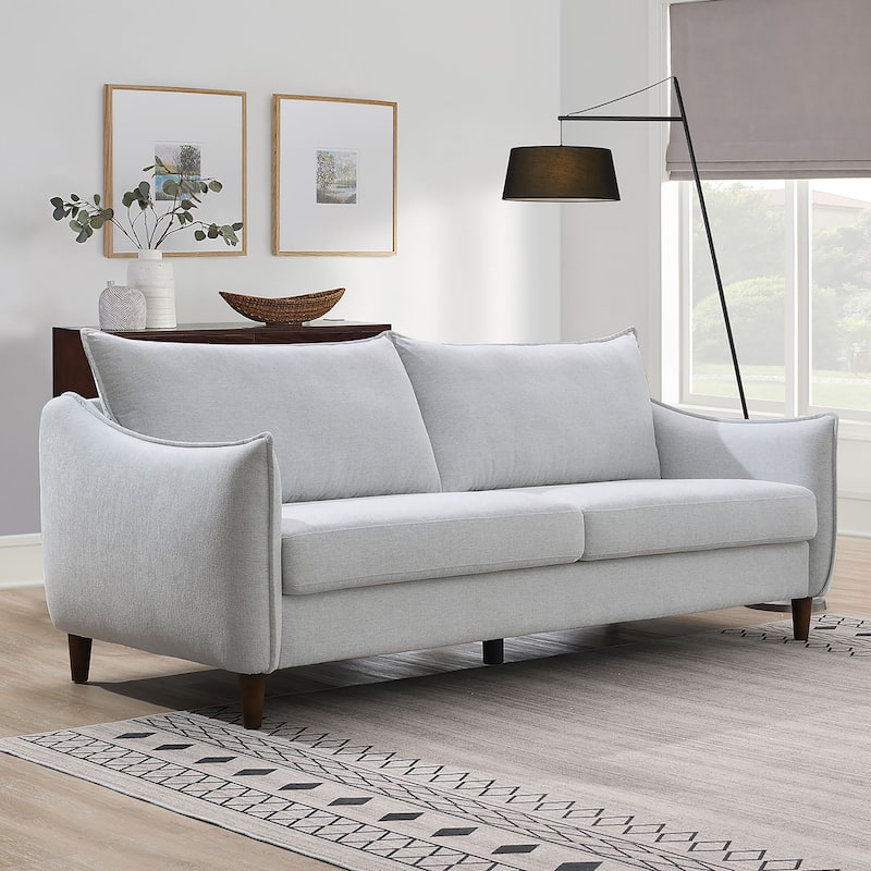 Furniture of America Lolly Modern OEKO TEX Chenille Fabric Sofa - Light Grey