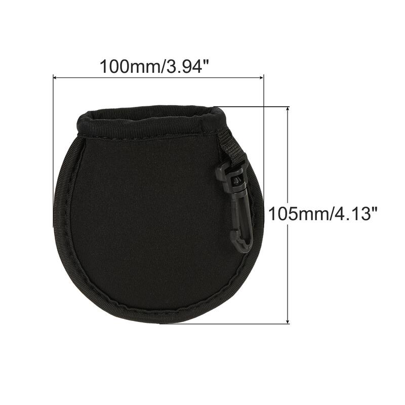 Golf Ball Cleaner Portable Pouch Pocket Washer Bag with Clips - Black