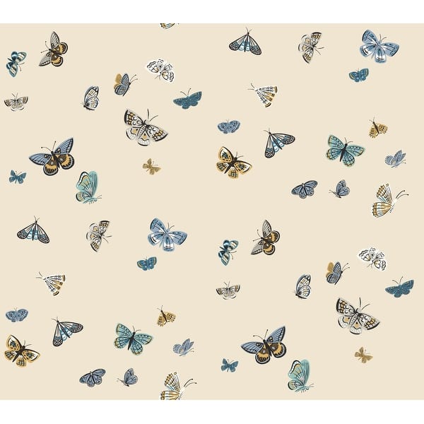slide 2 of 7, Butterfly House Linen Peel and Stick Wallpaper