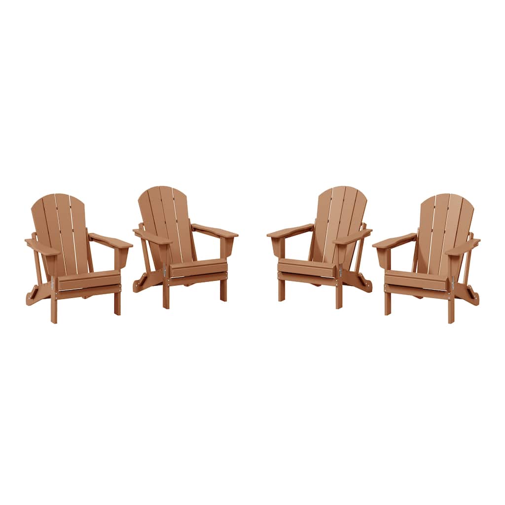 Laguna Weather Resistant Outdoor Patio Folding Adirondack Chairs (Set of 4)