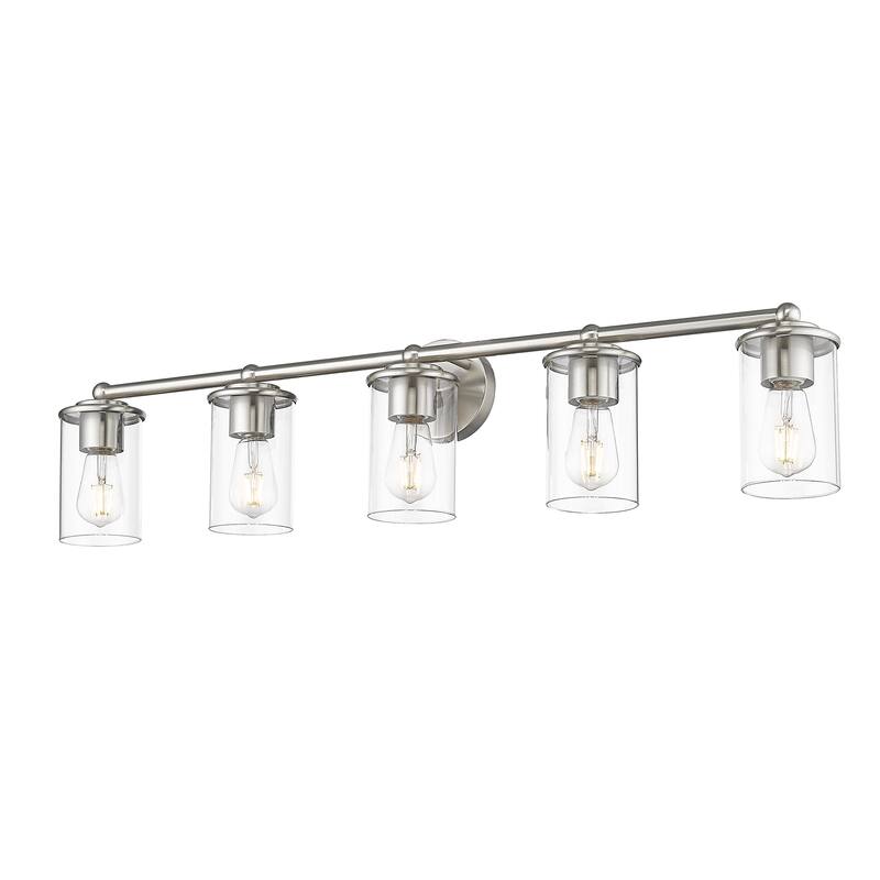 Thayer by Z-Lite 5 Light Vanity in Brushed Nickel with Clear Glass Shade - Brushed Nickel