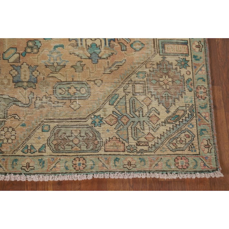 Distressed Traditional Tabriz Vintage Persian Rug Handmade Wool Carpet - 4'10" x 8'0"