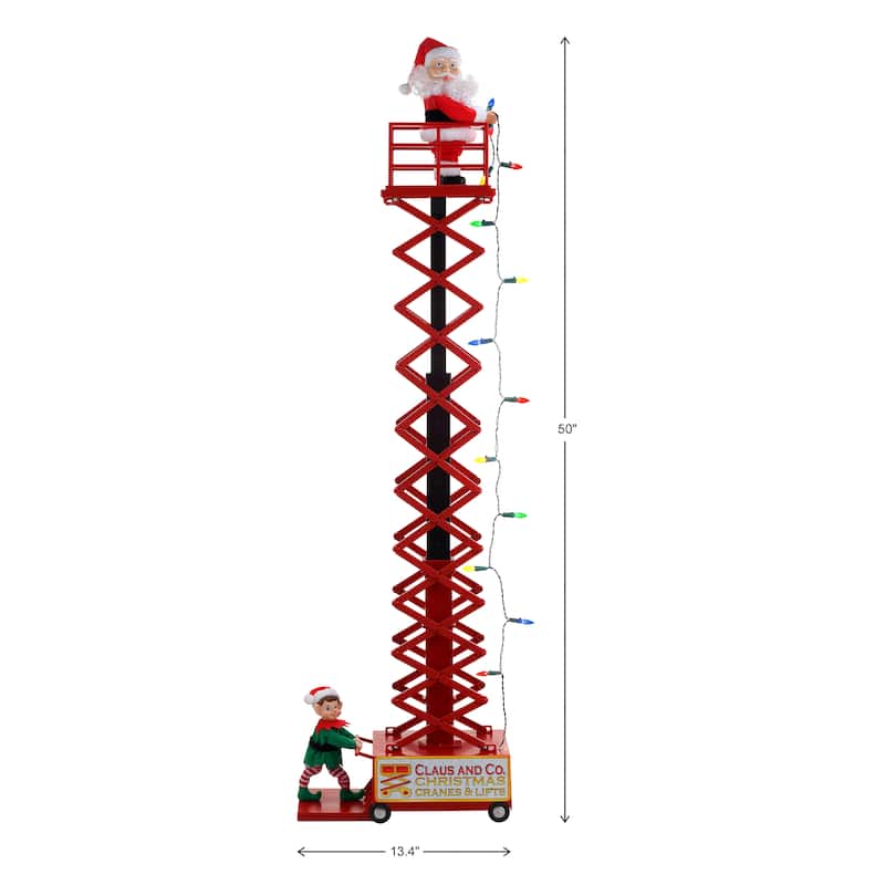 50" Animated & Musical Santa's Lift - White