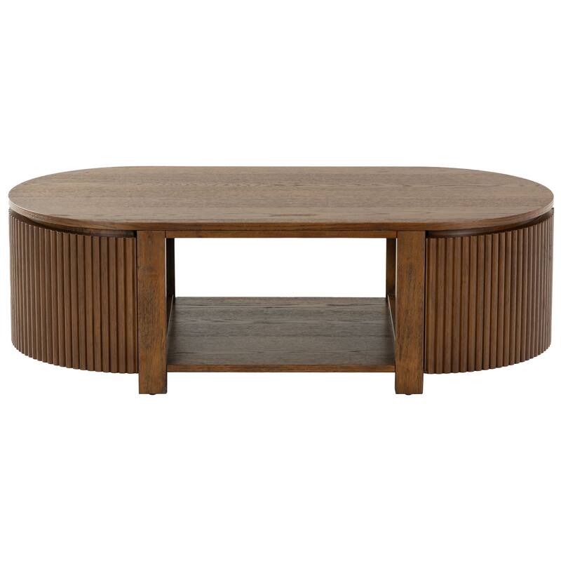 SAFAVIEH Couture Shelbie Reeded Oval Coffee Table, Fully Assembled - 51"W x 25"D x 16"H